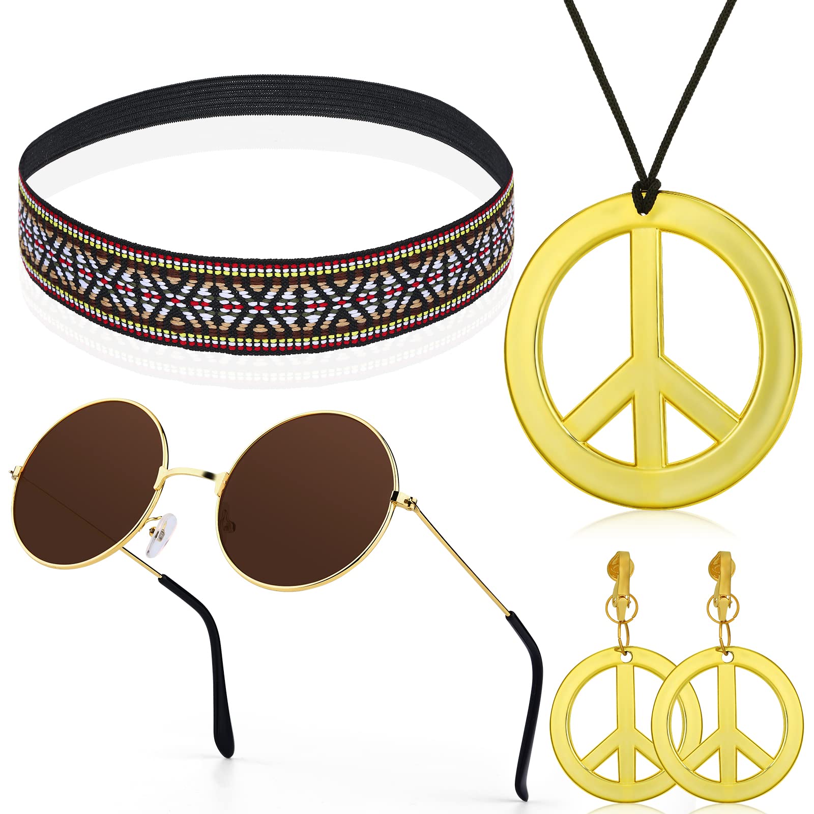 Hippie Costume Kit Hippie Dressing Accessory Peace Sign Necklace